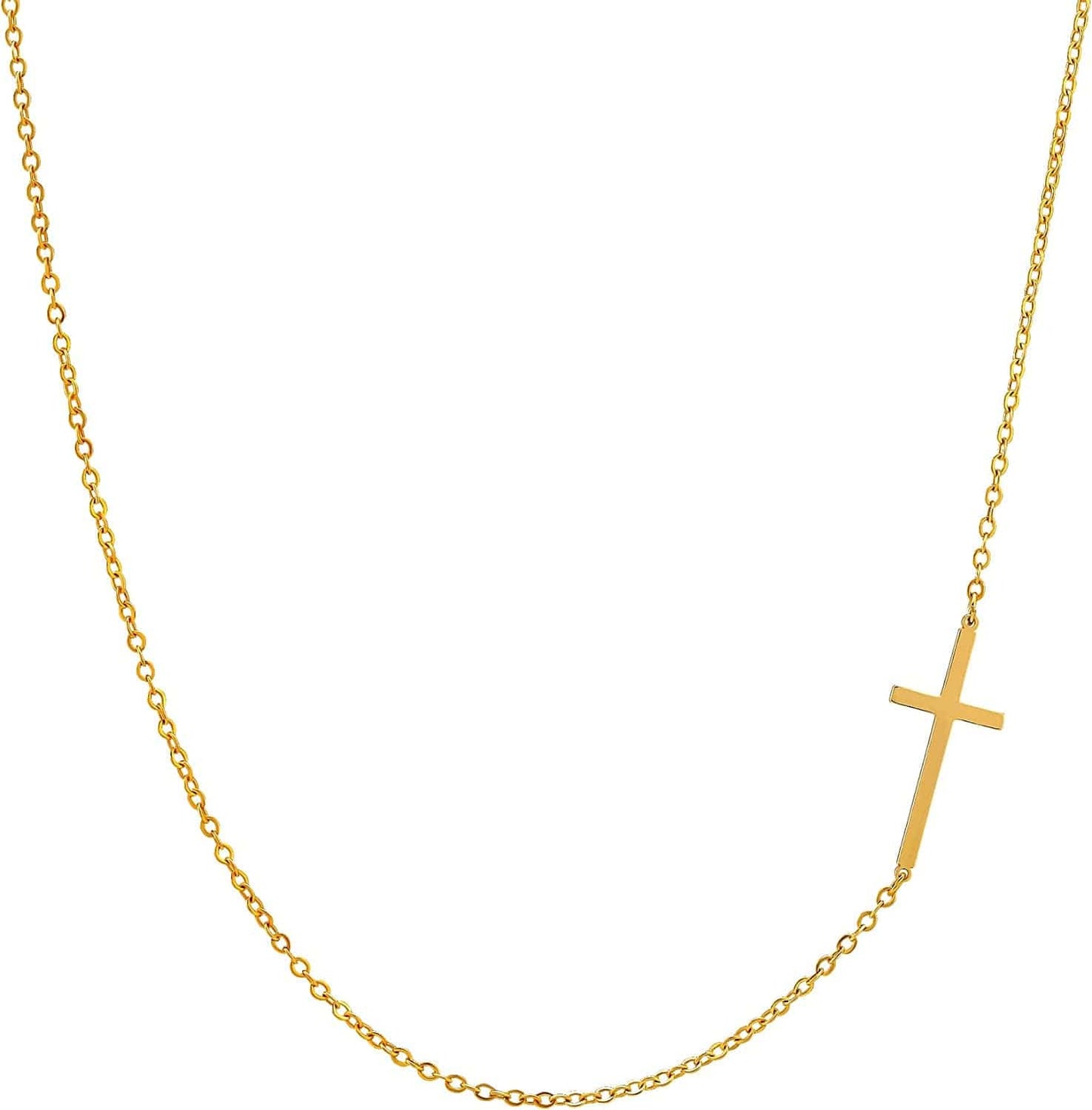 Cross Necklace for Women, 14K Gold Plated/Sterling Silver Chain Necklace Dainty Layered Gold Cross Pendant Necklace Simple Cute Necklaces for Women Gold Jewelry for Women Style 8