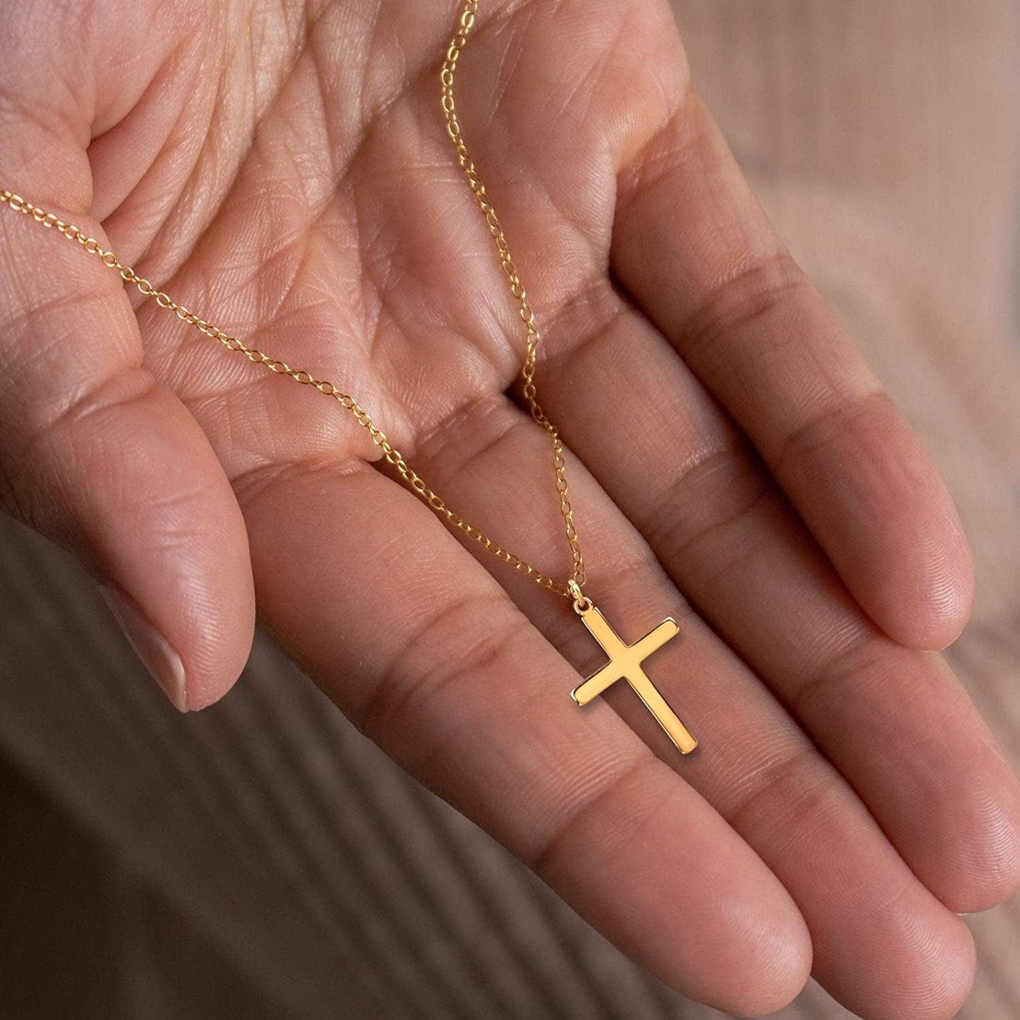 Cross Necklace for Women, 14K Gold Plated/Sterling Silver Chain Necklace Dainty Layered Gold Cross Pendant Necklace Simple Cute Necklaces for Women Gold Jewelry for Women