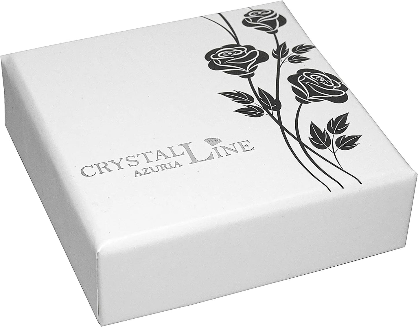 Crystalline Azuria Colorful Crystal Necklace and Earrings Set Costume Jewelry for Women Wedding Party Bridal and Bridesmaid Accessories Rose Gold Plated