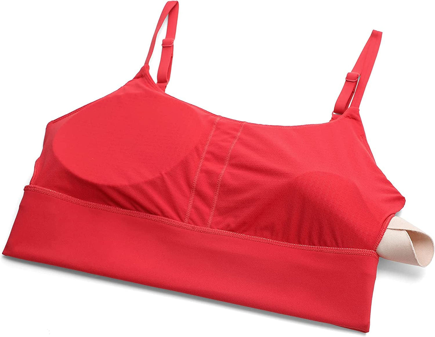 CRZ YOGA Adjustable Longline Sports Bra for Women - V Back Wireless Workout Padded Yoga Bra Cropped Tank Tops