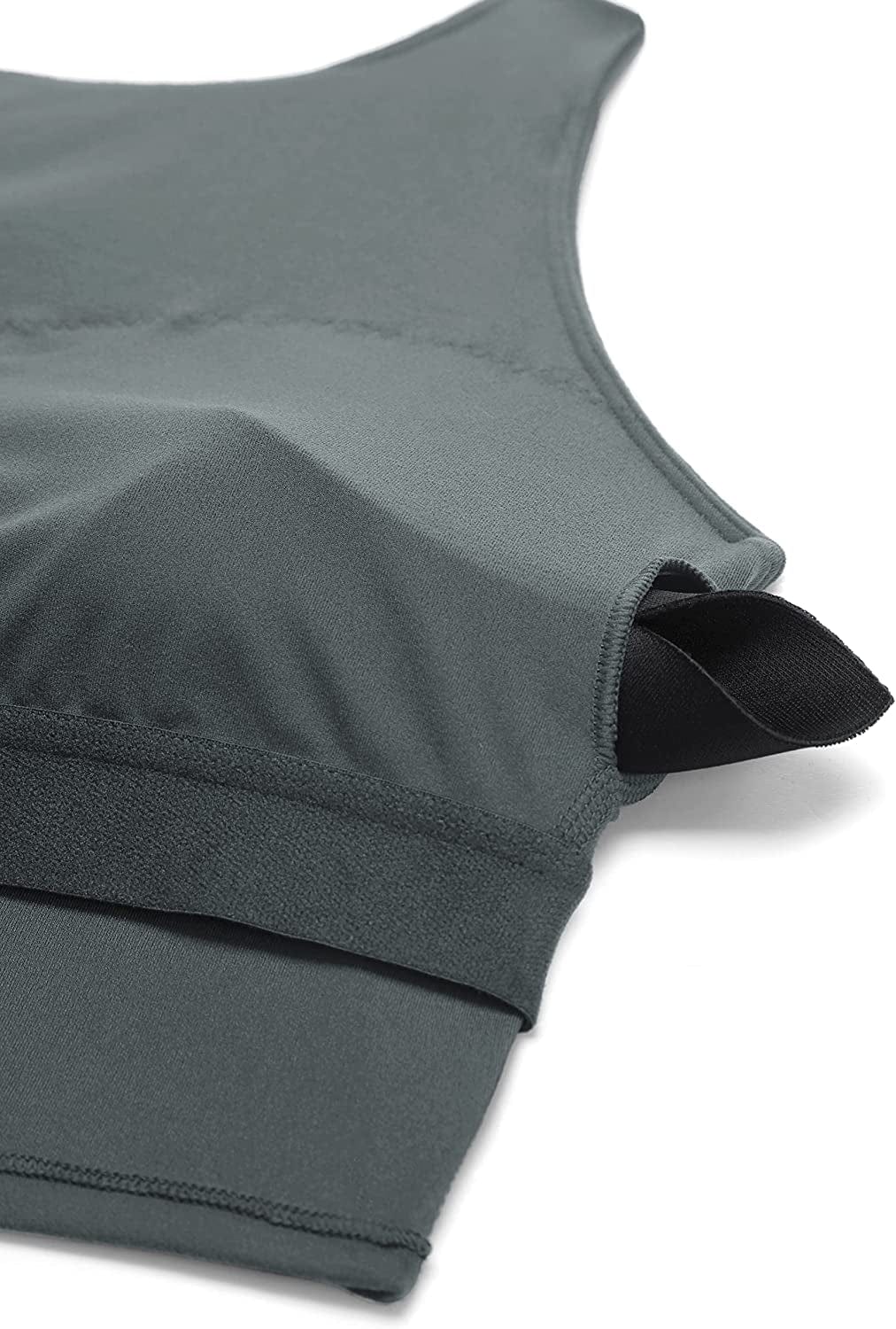CRZ YOGA Women'S High Neck Longline Sports Bra - Padded Racerback Yoga Bra Crop Tank Top with Built in Shelf Bra