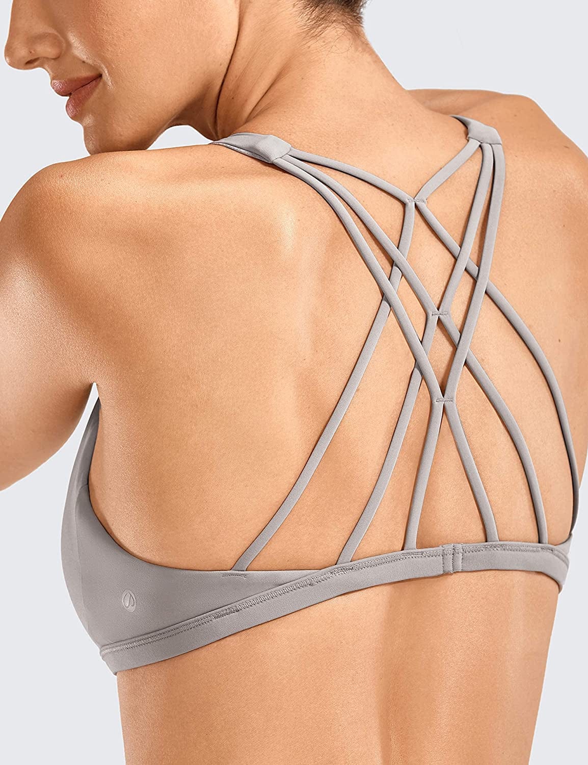 CRZ YOGA Women'S Strappy Sports Bra - Criss Cross Back Padded Low Impact Sexy Cute Workout Yoga Bra