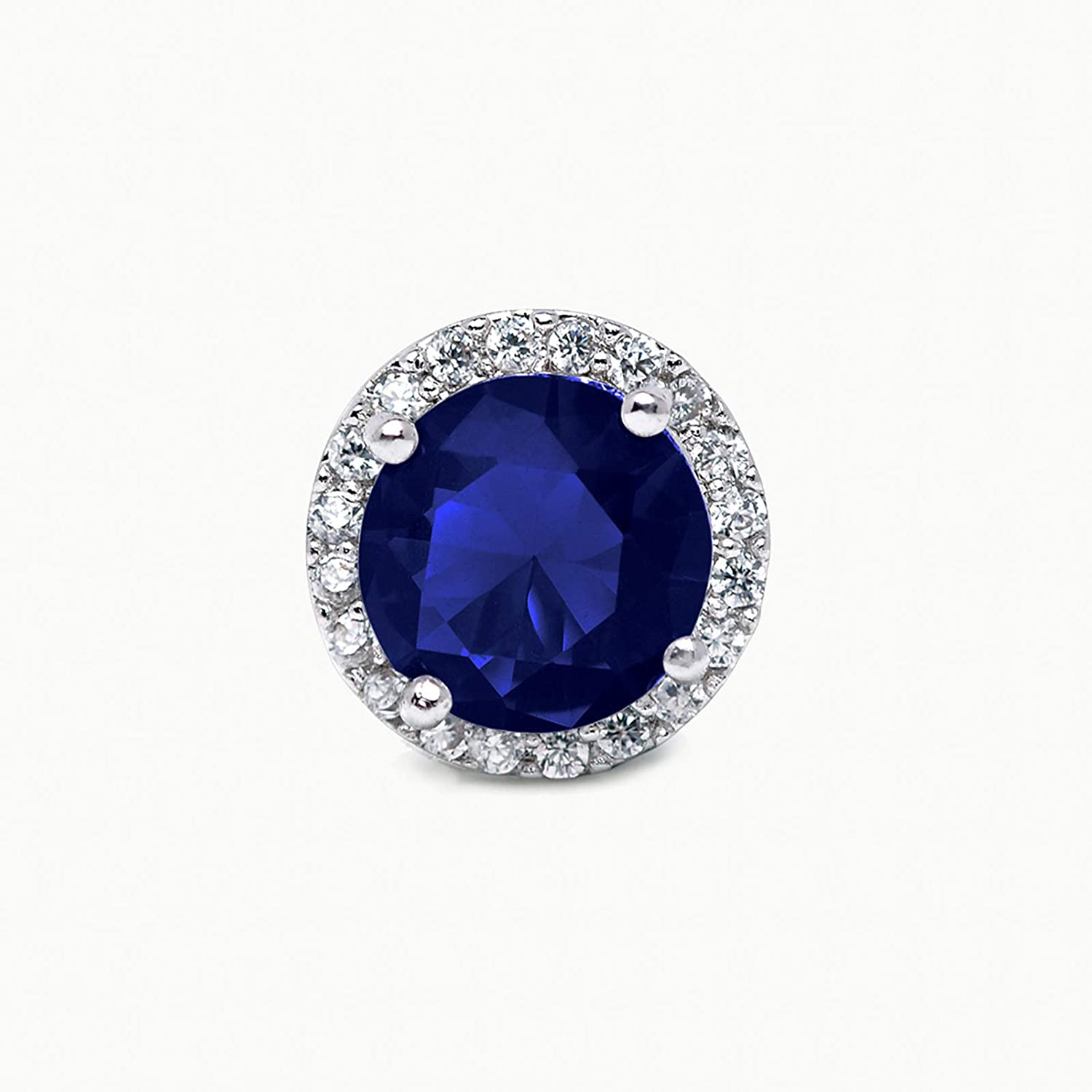 Cubic Zirconia Stud Earrings, 8Mm round Cut, Rhinestone Hypoallergenic Earrings for Women & Girls