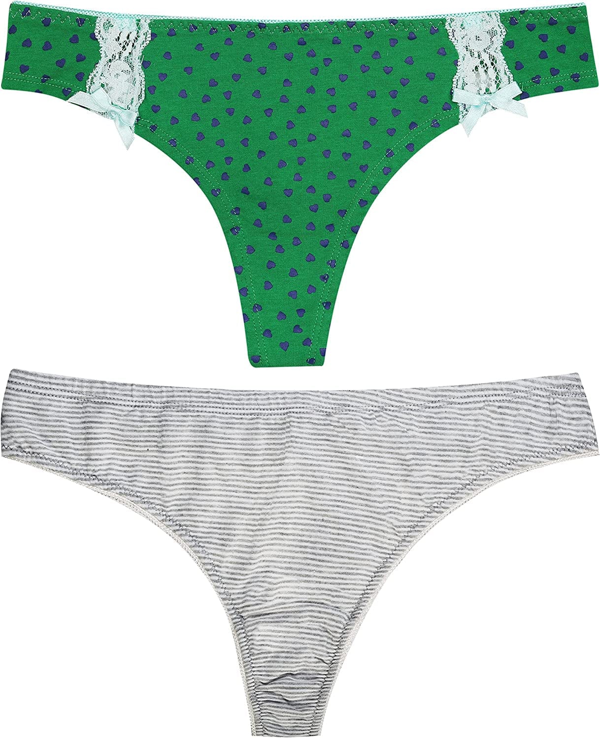 Curve Muse Sexy Lace Thongs Pack of 6 Assorted Colors V-G Strings Womens Panties