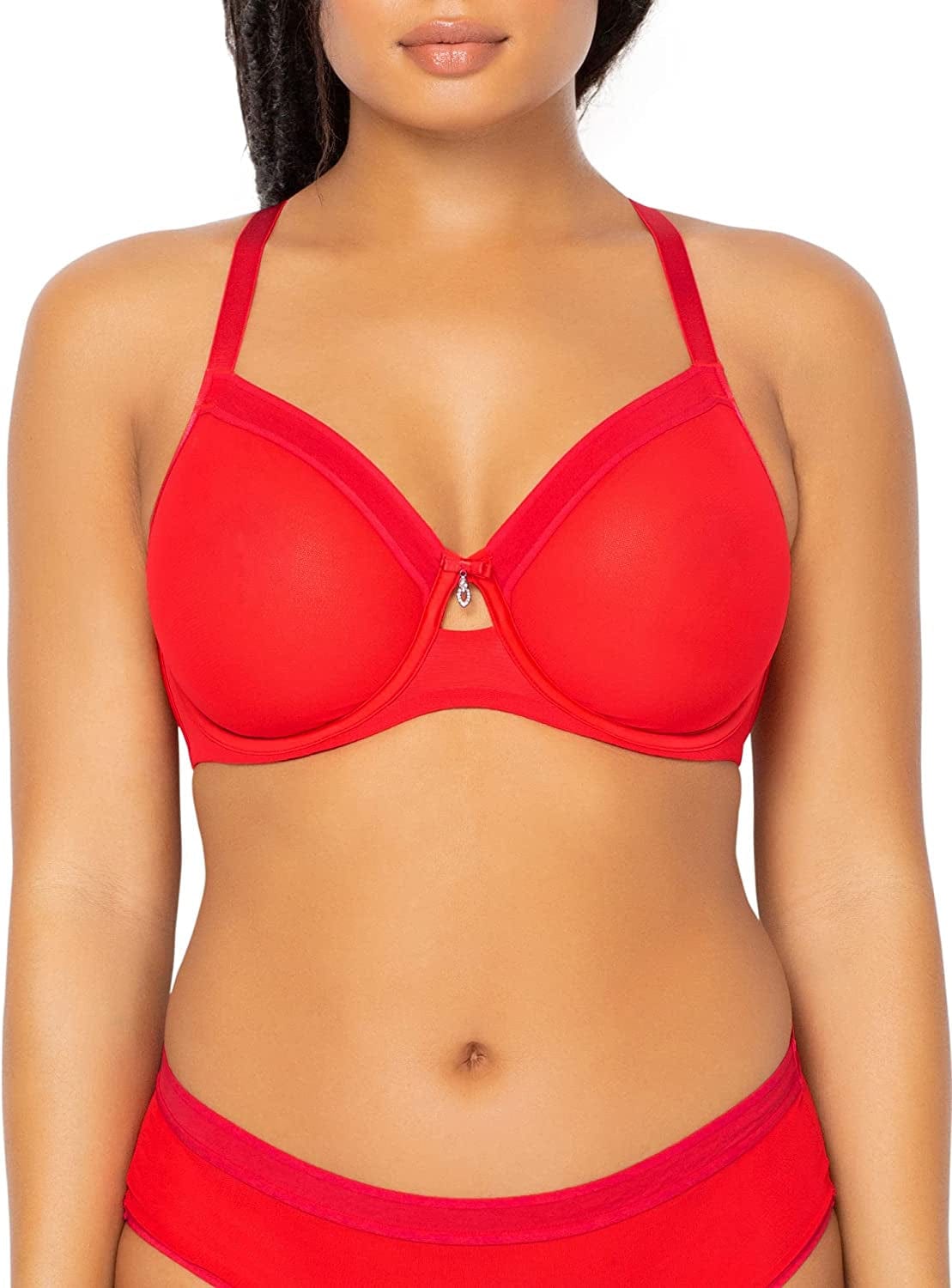 Curvy Couture Women'S Sheer Mesh Full Coverage Unlined Underwire, Sexy Supportive plus Size, See-Through Bras Crantastic / 46D