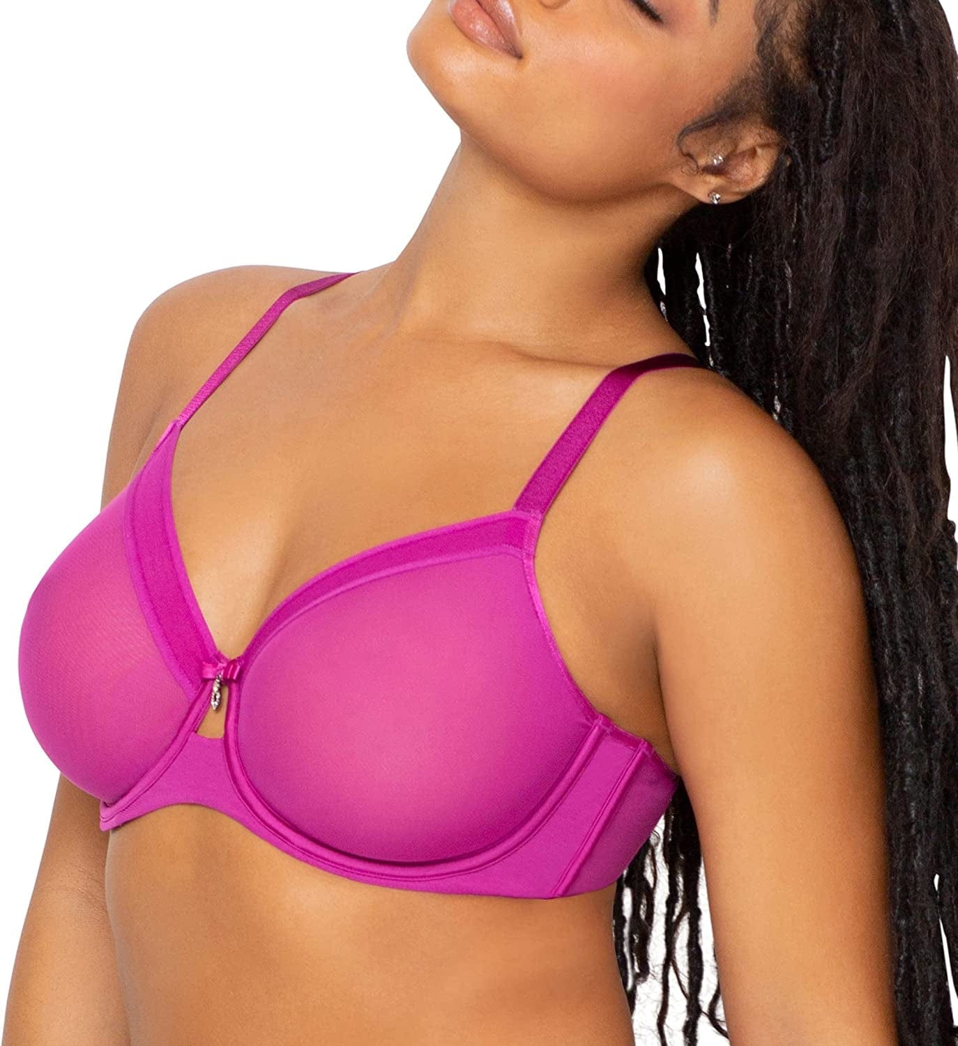 Curvy Couture Women'S Sheer Mesh Full Coverage Unlined Underwire, Sexy Supportive plus Size, See-Through Bras