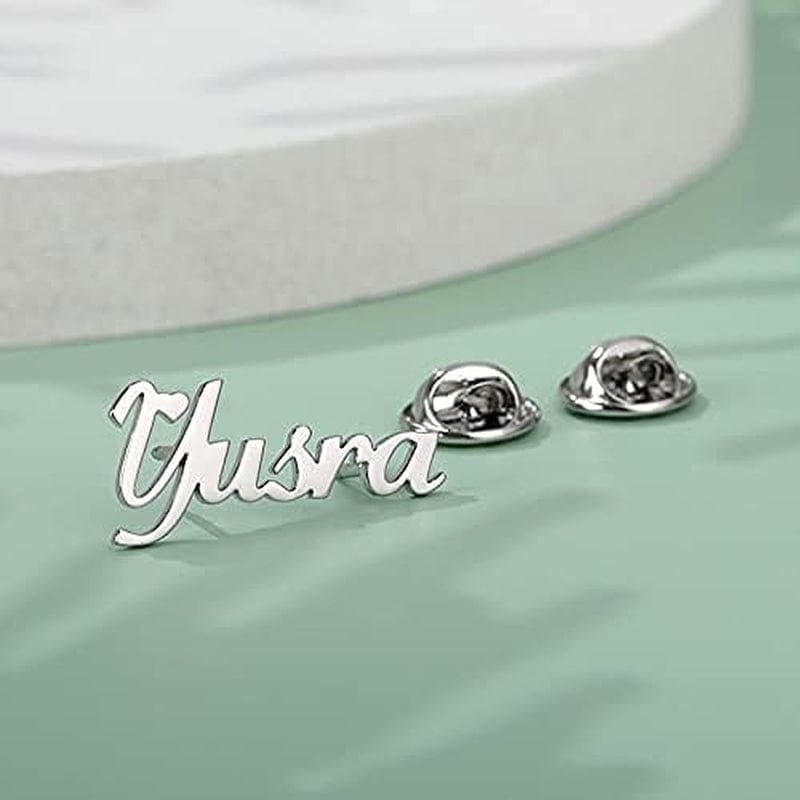 Custom Brooch Pin Customizable Badges - Initial Letter Lapel Pins Stainless Steel Name and Symbol - Brooches