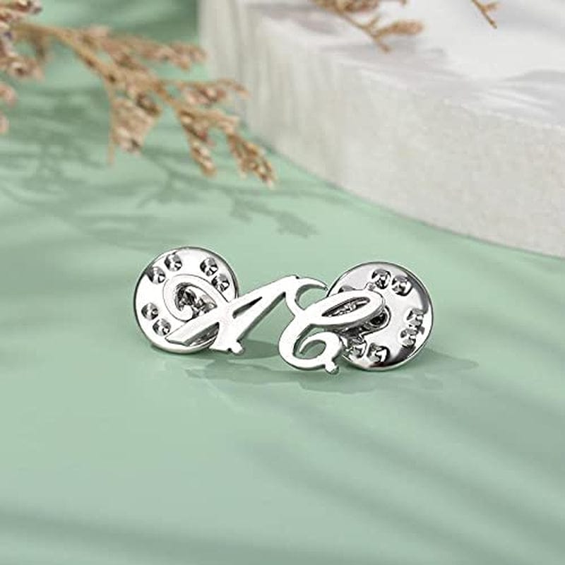 Custom Brooch Pin Customizable Badges - Initial Letter Lapel Pins Stainless Steel Name and Symbol - Brooches