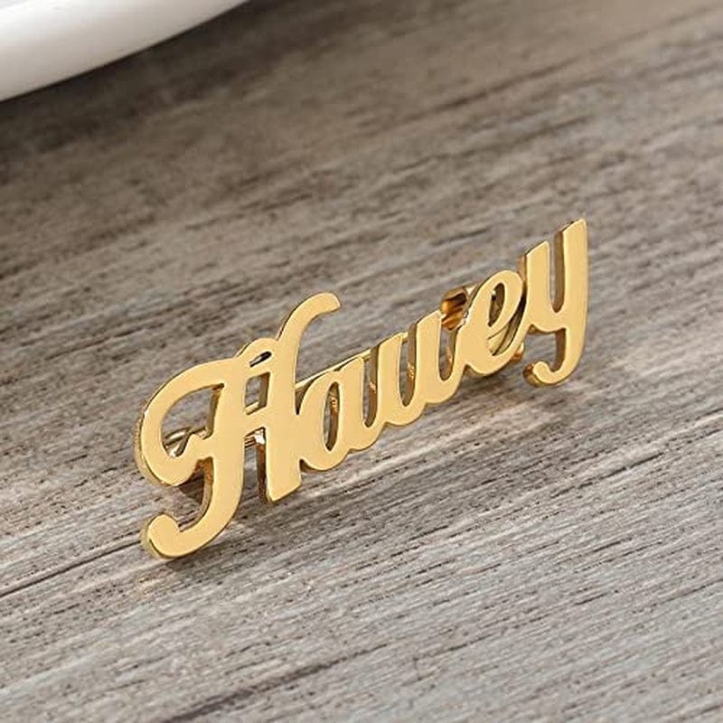 Custom Brooch Pin Customizable Badges - Initial Letter Lapel Pins Stainless Steel Name and Symbol - Brooches