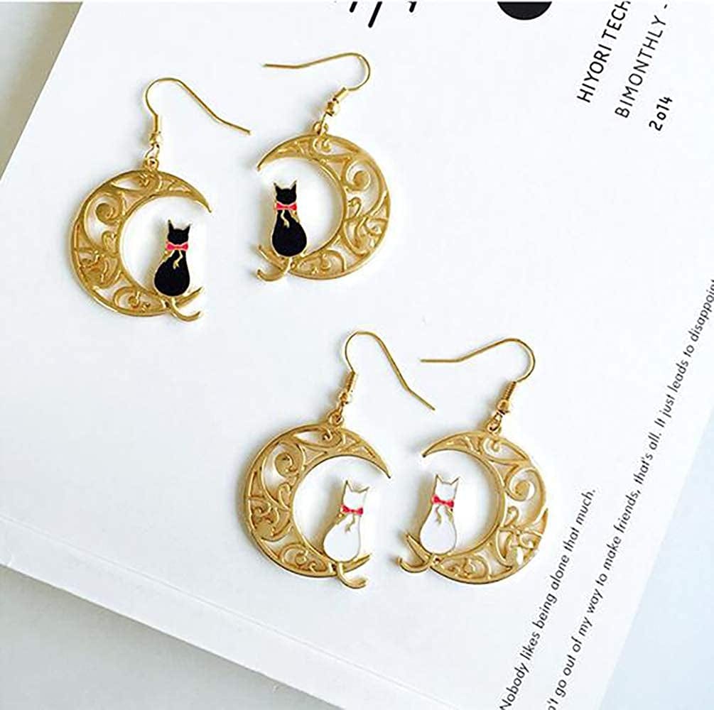 Cute Anime Cartoon Sailor Moon Animal Cat Moon Earrings Gift for Girls Women Jewelry