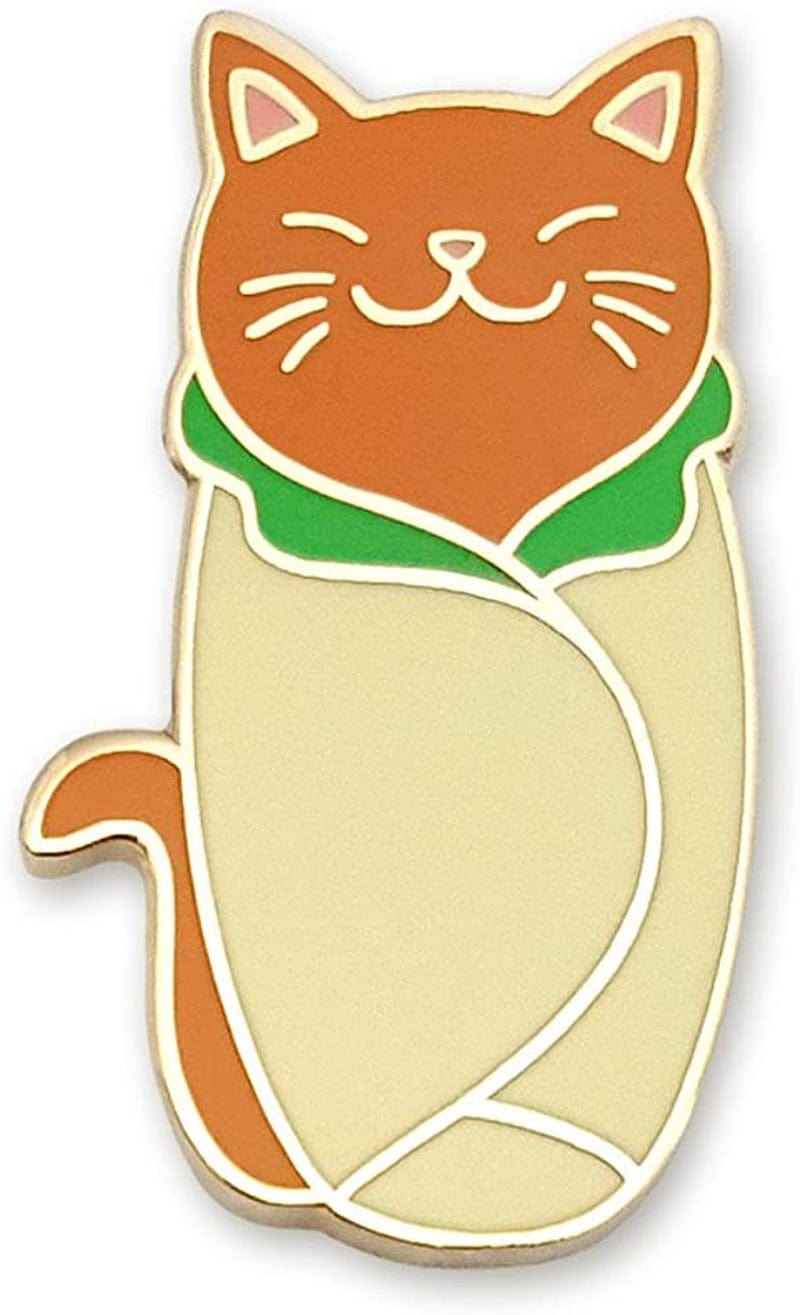 Cute Cat Purrito Enamel Lapel Pin