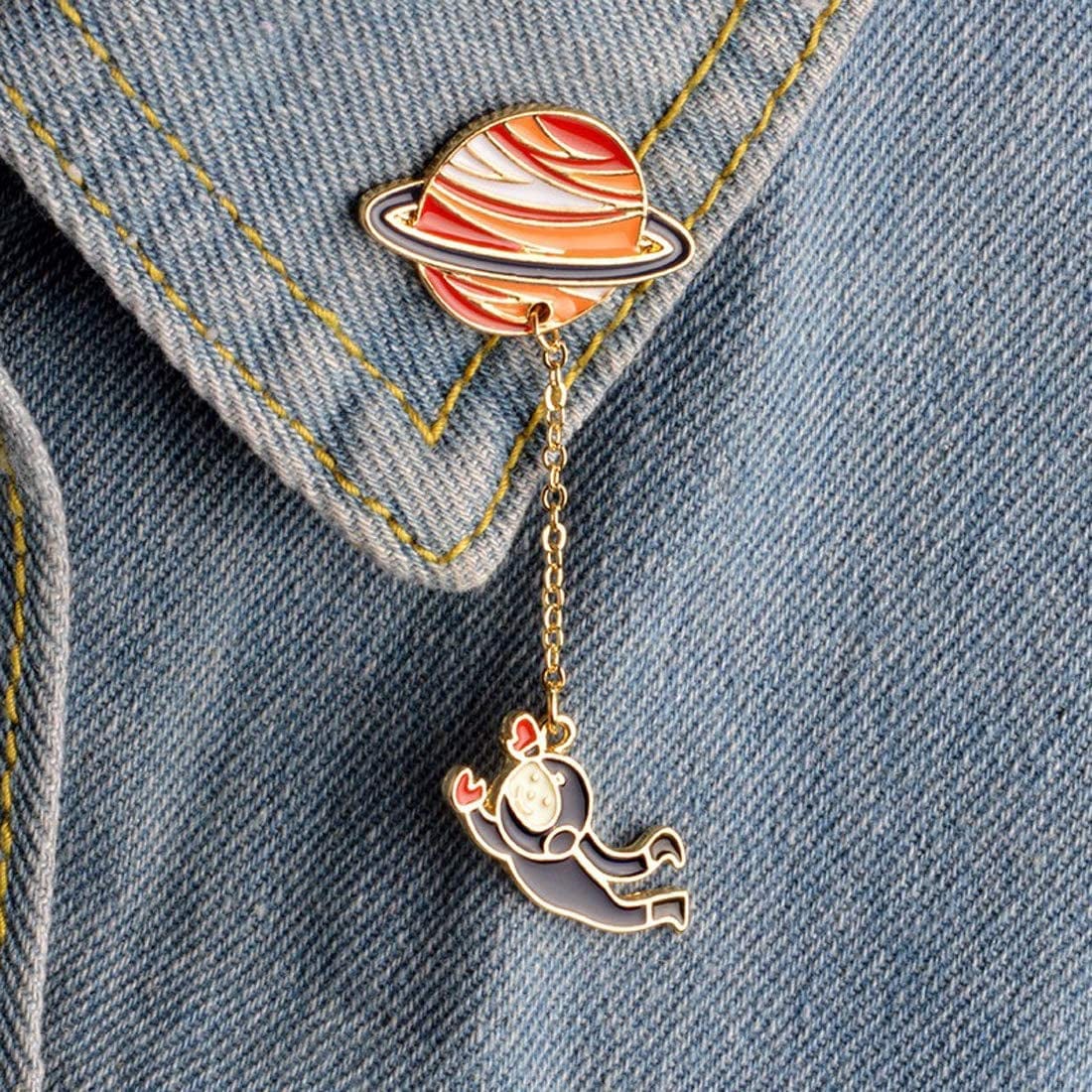 Cute Enamel Lapel Pin Set, 6Pcs Cartoon Brooch Pin Badges for Clothes Bags Backpacks - Rainbow Cactus Succulent Leaves Pineapple