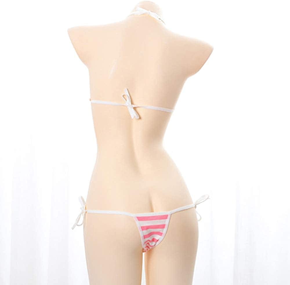 Cute Sexy Anime Lingerie Bra and Panty Set Lolita Cosplay Micro Underwear Suit Kawaii for Women