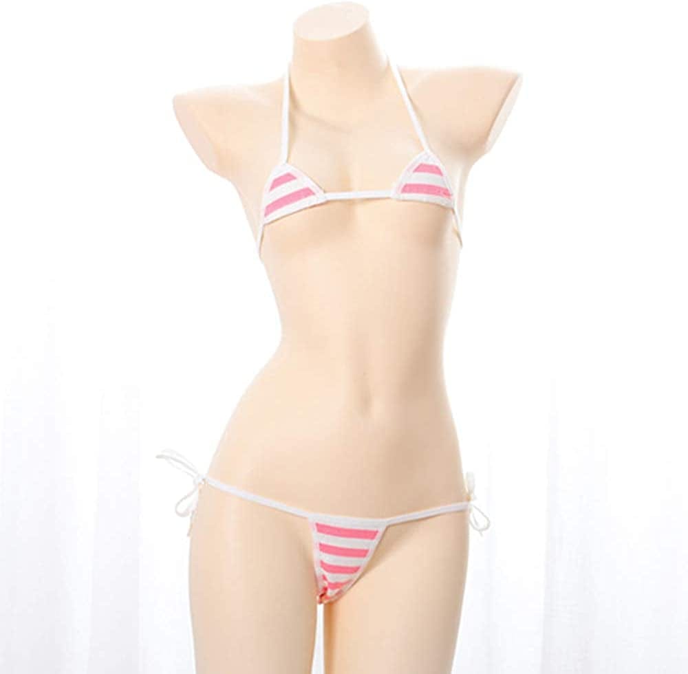 Cute Sexy Anime Lingerie Bra and Panty Set Lolita Cosplay Micro Underwear Suit Kawaii for Women