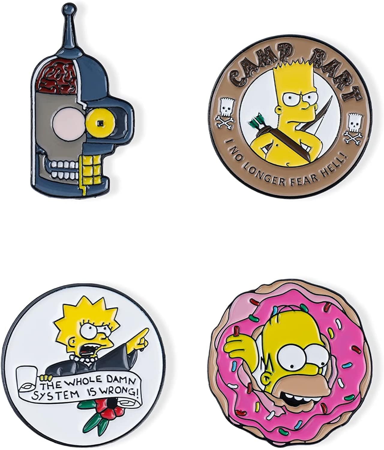 Cute Simpsons Brooch Simpsons Enamel Lapel Pin for Children Women Clothing Backpack Decoration Gift simpson-3