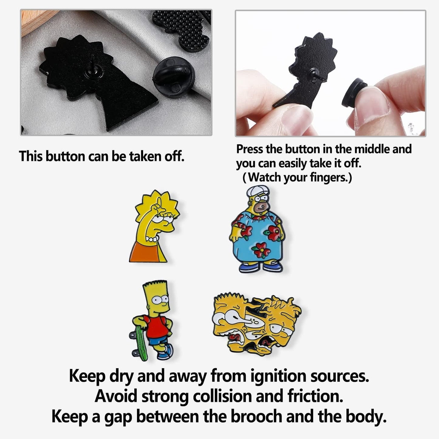 Cute Simpsons Brooch Simpsons Enamel Lapel Pin for Children Women Clothing Backpack Decoration Gift