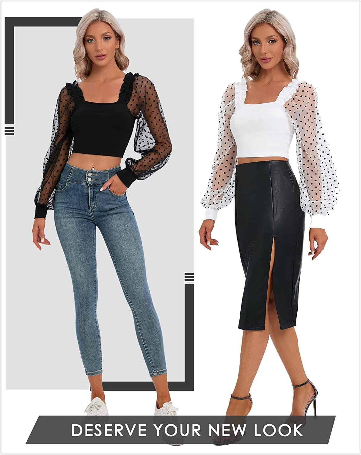 Cute Tank Tops for Women Ribbed Square Neck Ruffle Sleeve Tops for Women Cute Shirts Trendy Going Out Crop Tops