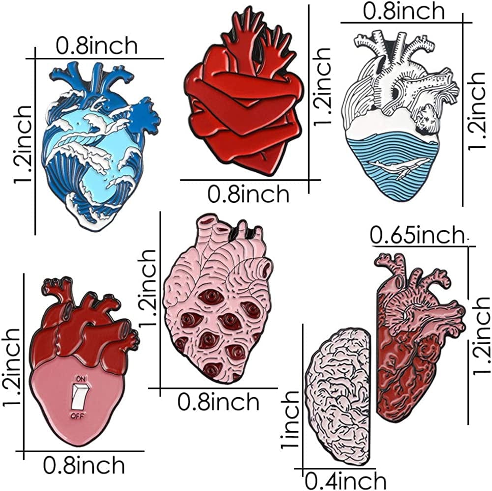 Cute Unique Enamel Pin Set - Novelty Art Enamel Lapel Pin Set - Funny Cartoon Enamel Brooch Pin Pack for Girls Boys Women Men