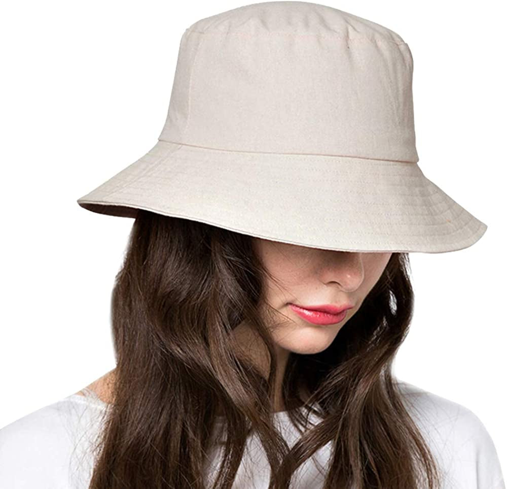 Bucket Hats for Women Sun Beach Hat Teens Girls Wide Brim Summer Fisherman'S Caps UPF 50+ Apparel & Accessories > Clothing Accessories > Hats KYLIE MAX A3-beige