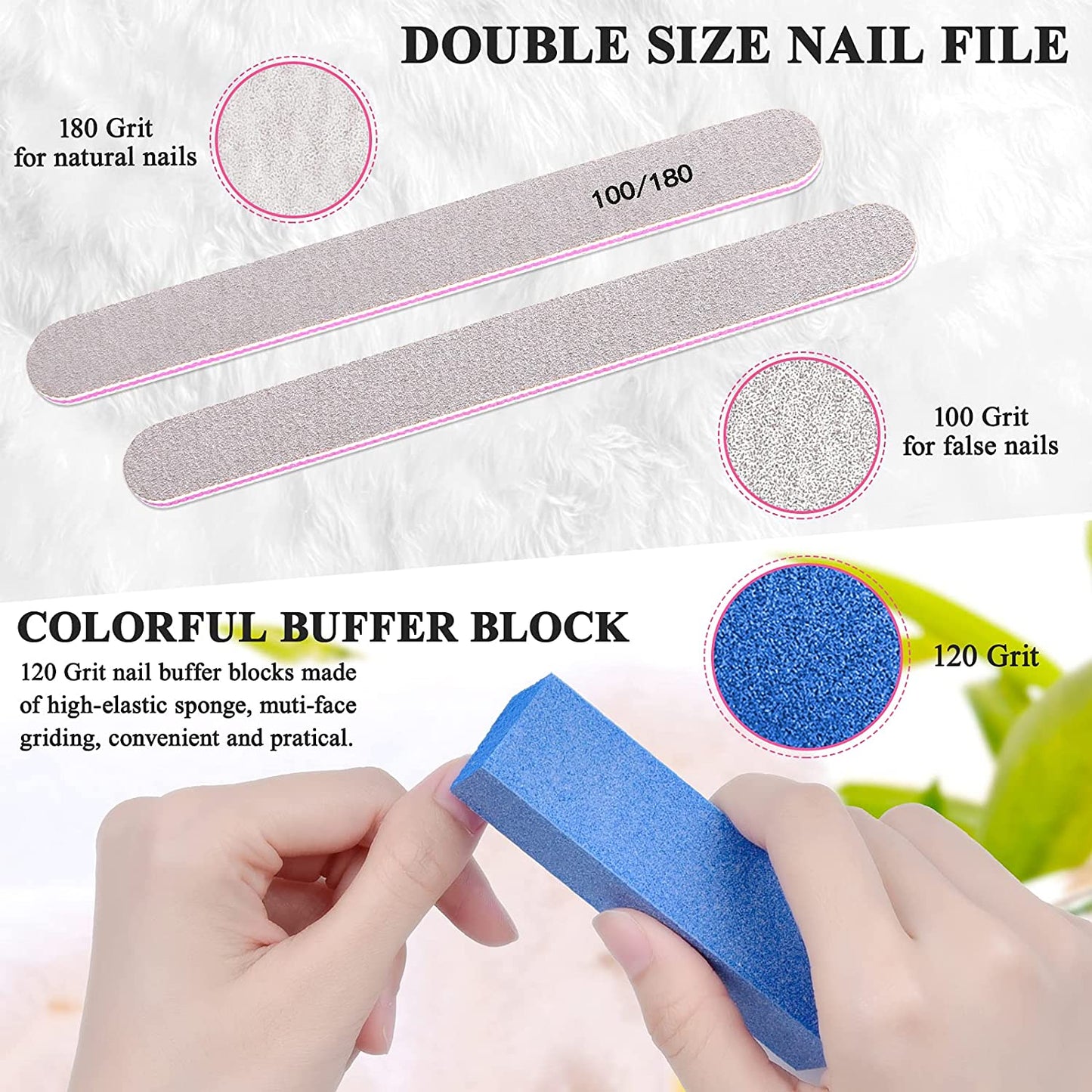 Nail Files and Buffers,Morgles Professional Manicure Tools 6Pcs Rectangular Nail Buffer Blocks 6Pcs 100/180 Grit Nail File 2Pcs Brush for Natural Acrylic Nails,14-Pack(Multi-Colored) Health & Beauty > Personal Care > Cosmetics > Cosmetic Tools > Nail Tools MORGLES