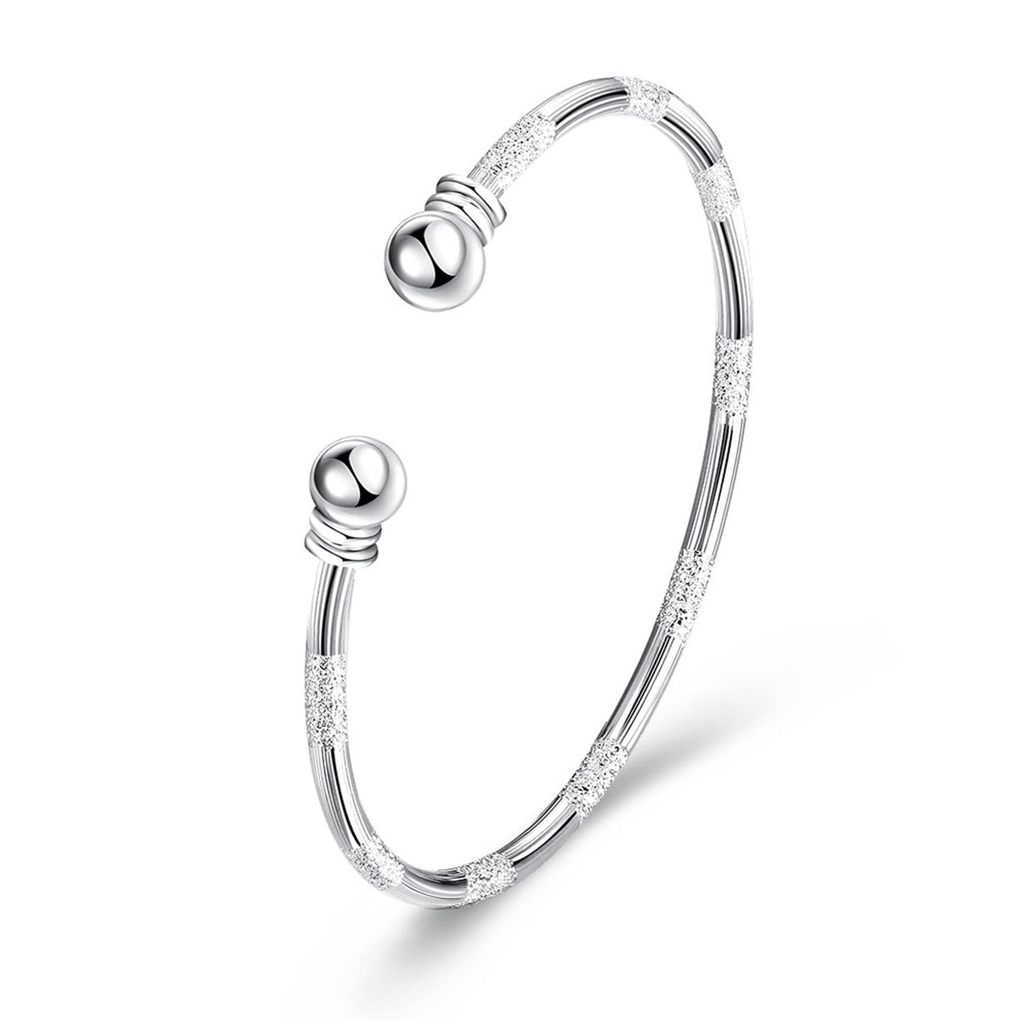 Handmade Bracelet for Women 925 Sterling Silver Open Bangle Bracelet with Gift Box (Open Bracelet) Apparel & Accessories > Jewelry > Bracelets Lvla Gan Pattern 3