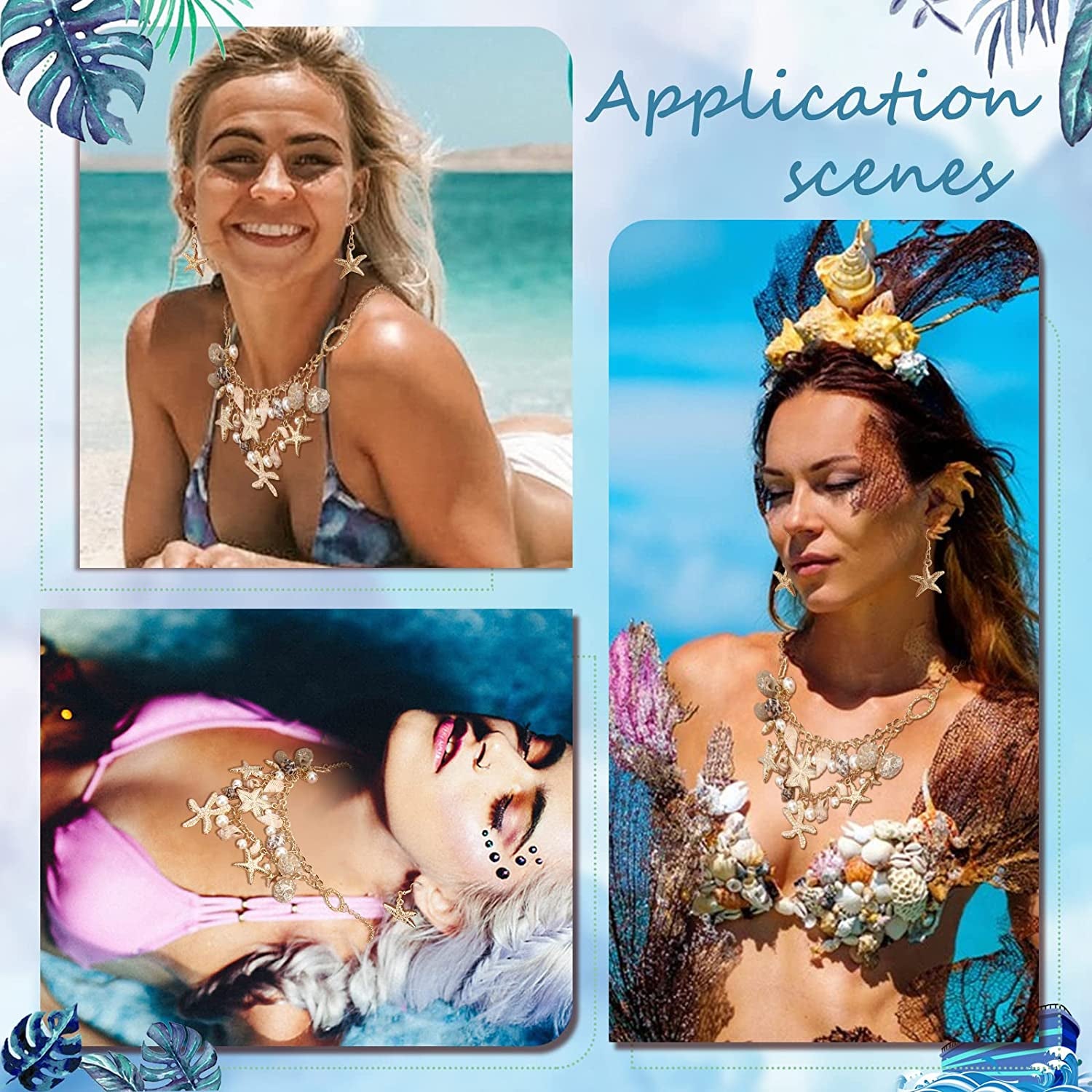 PH Pandahall Starfish Shell Anklet Bracelets Conch Starfish Faux Pearl Anklet Bracelet Charm Women Bohemian Adjustable Shell Bracelet Mermaid Costume Jewelry for Women Silver(7” with 2” Extend Chain) Apparel & Accessories > Jewelry > Anklets PH PandaHall