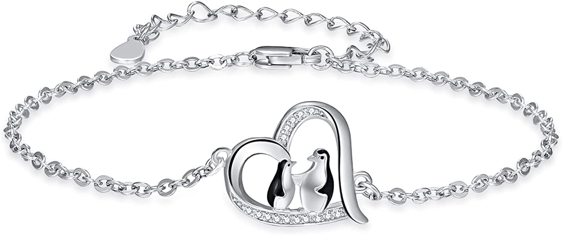 TANGPOET 925 Sterling Silver Anklet Bracelet for Women, Dainty Charm Bracelets Animal Jewelry Birthday Gifts for Mother Daughter Teens Girls Apparel & Accessories > Jewelry > Anklets TANGPOET Penguin Bracelet