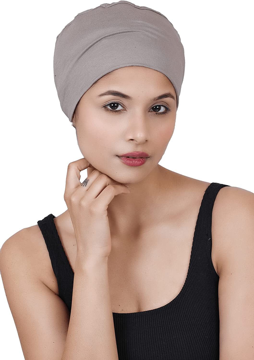 SAKUCHI Chemo Hats Solid Sleep Cap Women'S Bamboo Soft Headwear Cancer Cap Apparel & Accessories > Clothing Accessories > Headwear SAKUCHI Champagne