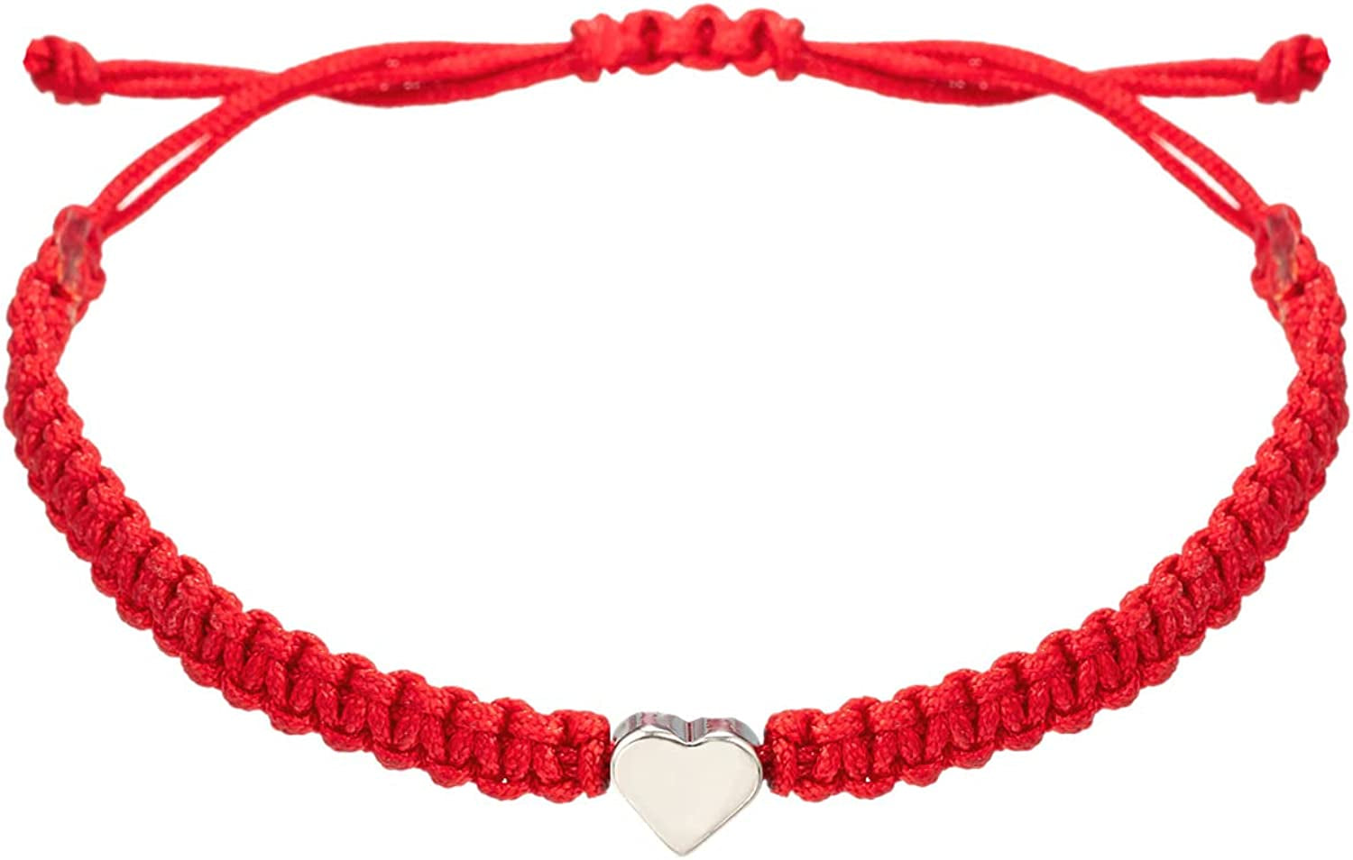 Handmade String Evil Eye Bracelet for Women Men Girls Boys Black Red Thread Adjustable Bracelets Minimalist Jewelry Apparel & Accessories > Jewelry > Bracelets kelistom 09. white-red