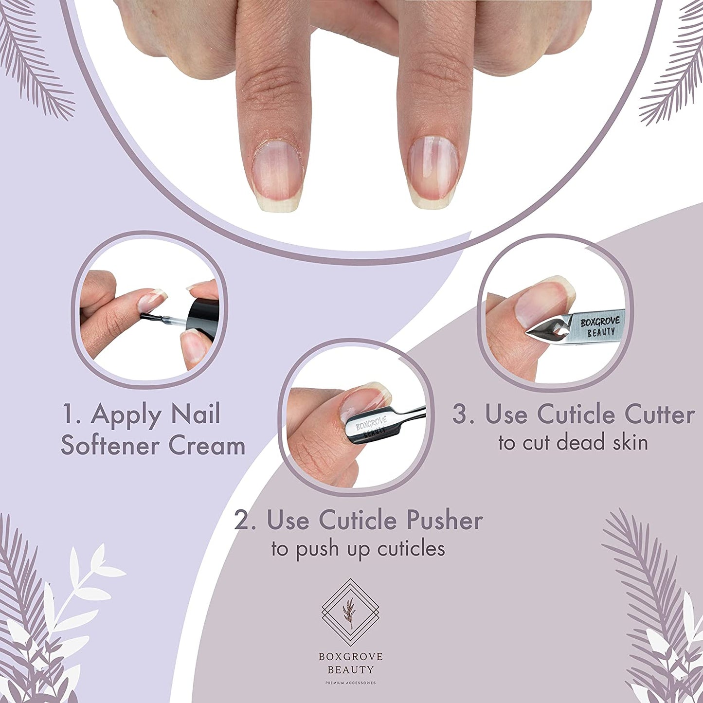 Professional Cuticle Cutter & Pusher Trimmer Manicure Tools with Double Spring– Perfect Nail Care Tool for Manicure & Pedicure Beauty at Home/Spa/Saloon (Silver) Health & Beauty > Personal Care > Cosmetics > Cosmetic Tools > Nail Tools BOXGROVE BEAUTY