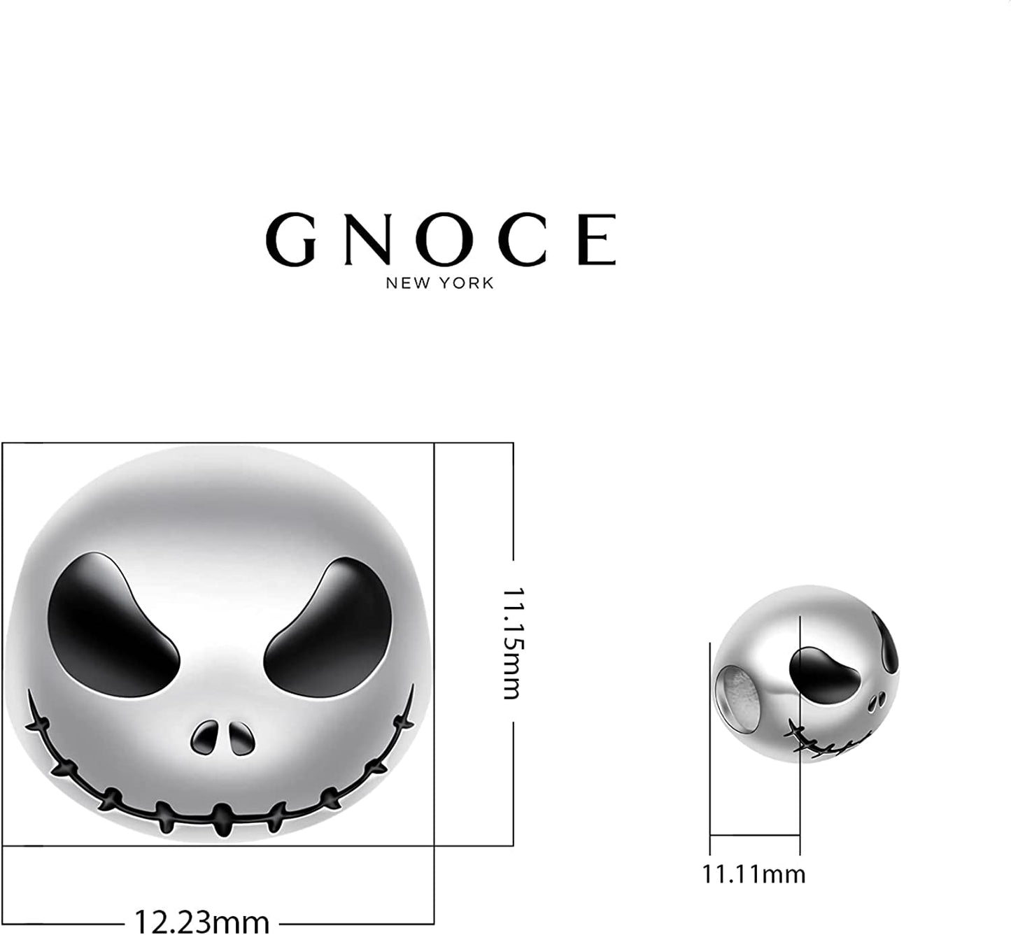 Gnoce"Jack Skull 925 Sterling Silver Skull Beads Charms for Bracelets Necklace Birthday Halloween Jewelry for Women Gift Apparel & Accessories > Jewelry > Bracelets GNOCE