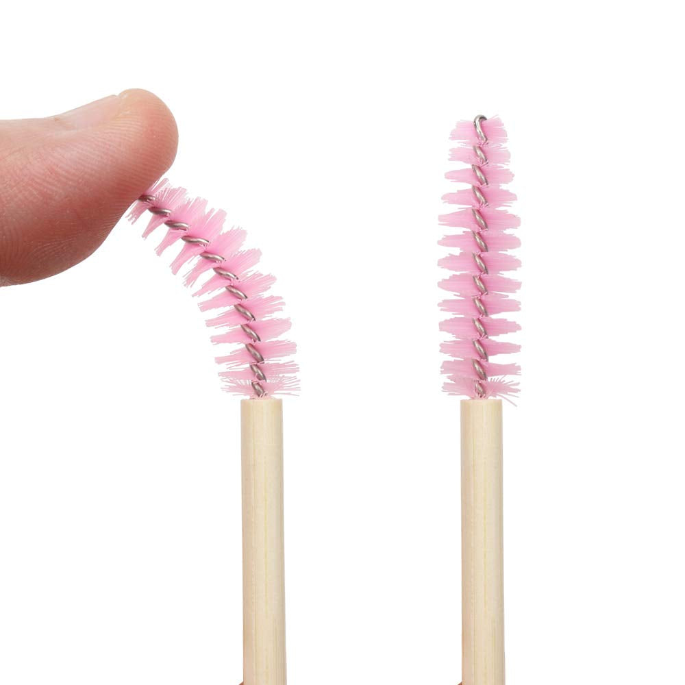 Mekupeu 100 Pack Eyelash Mascara Wands Disposable Eco-Friendly Bamboo Handle Makeup Brushes Eye Lash Extension Tool Kit, Pink Health & Beauty > Personal Care > Cosmetics > Cosmetic Tools > Makeup Tools Mekupeu