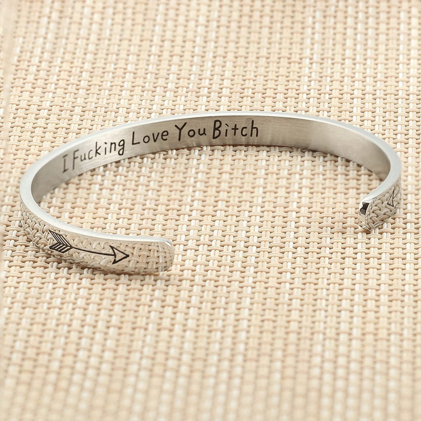 Best Friend Cuff Bracelet for Women Mantra Bracelets Engraved Stainless Steel Cuff Bangle Friendship Jewelry Personalized Gifts for Her Sister BFF Best Friends Apparel & Accessories > Jewelry > Bracelets liforlove