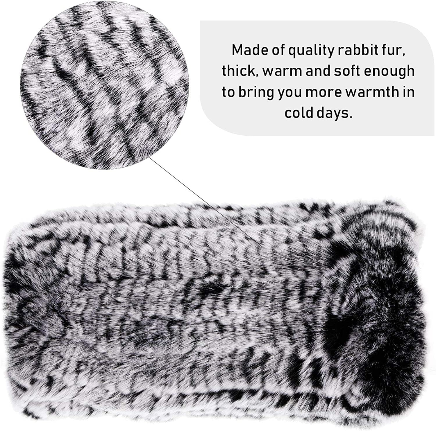 Fingerless Fur Gloves Smooth Faux Rabbit Furry Gloves Winter Warm Knitted Gloves for Women Girls Apparel & Accessories > Clothing Accessories > Gloves & Mittens Geyoga