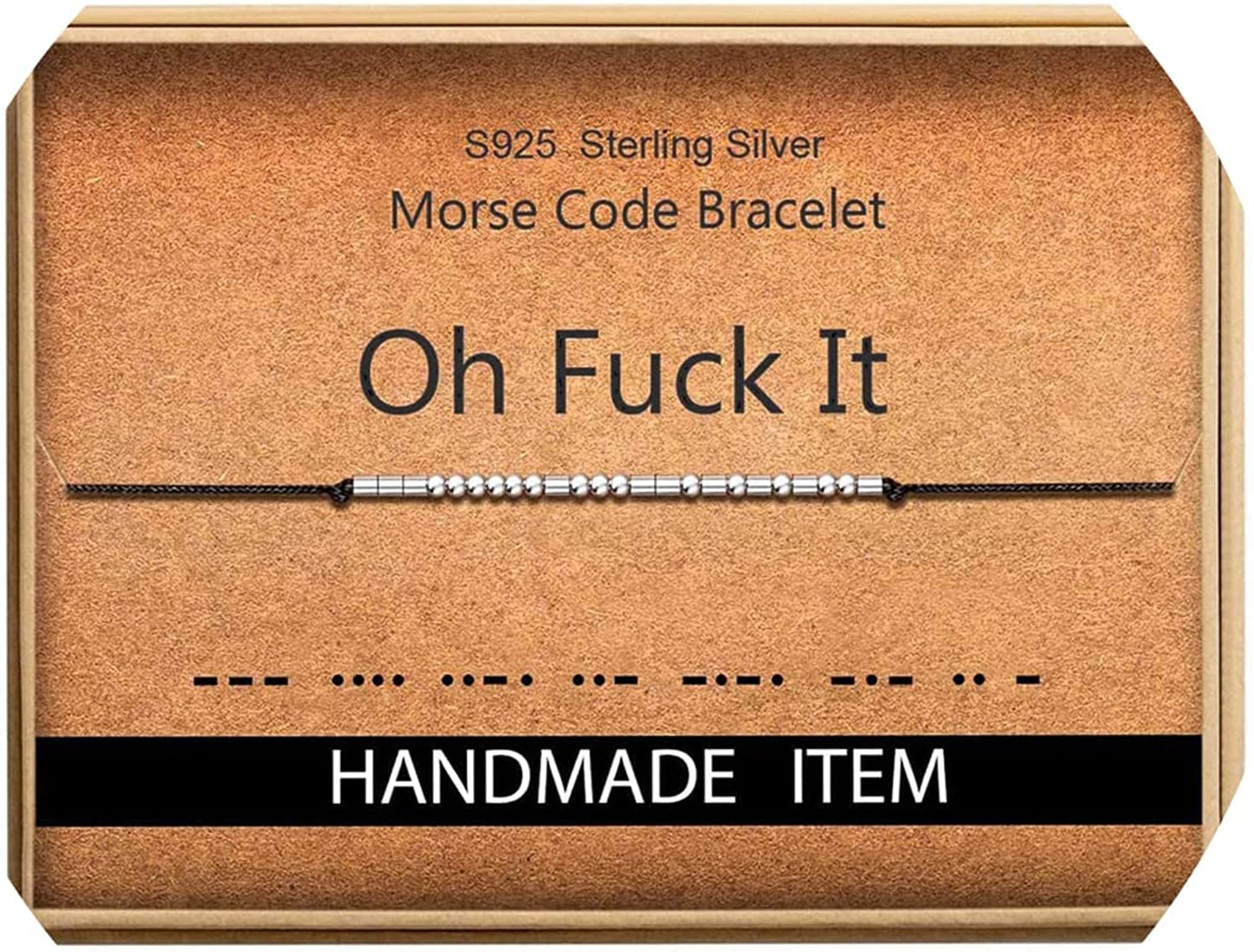 Inspirational Gifts for Women Morse Code Bracelets for Women Funny Bracelet for Friend Funny Christmas Gift for Women Apparel & Accessories > Jewelry > Bracelets Monily 10-Oh Fuck It