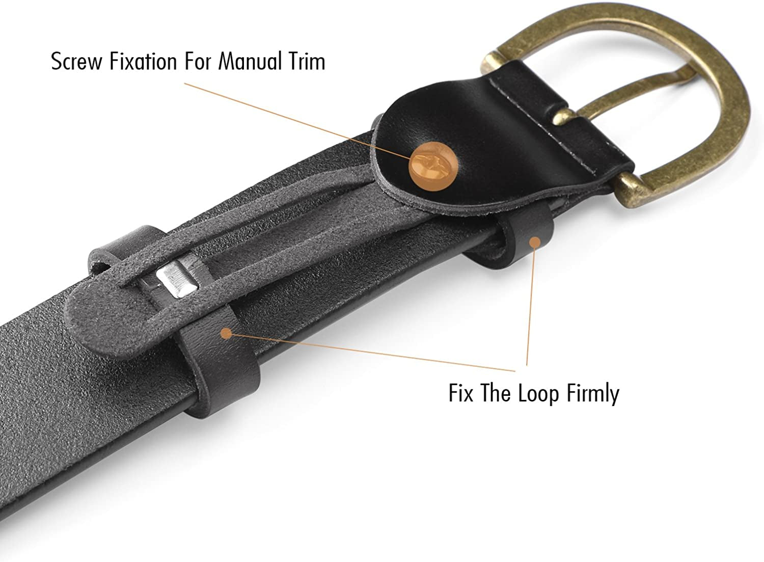 Women Leather Belt for Pants Dress Jeans Waist Belt with Brushed Alloy Buckle by WHIPPY Apparel & Accessories > Clothing Accessories > Belts WHIPPY