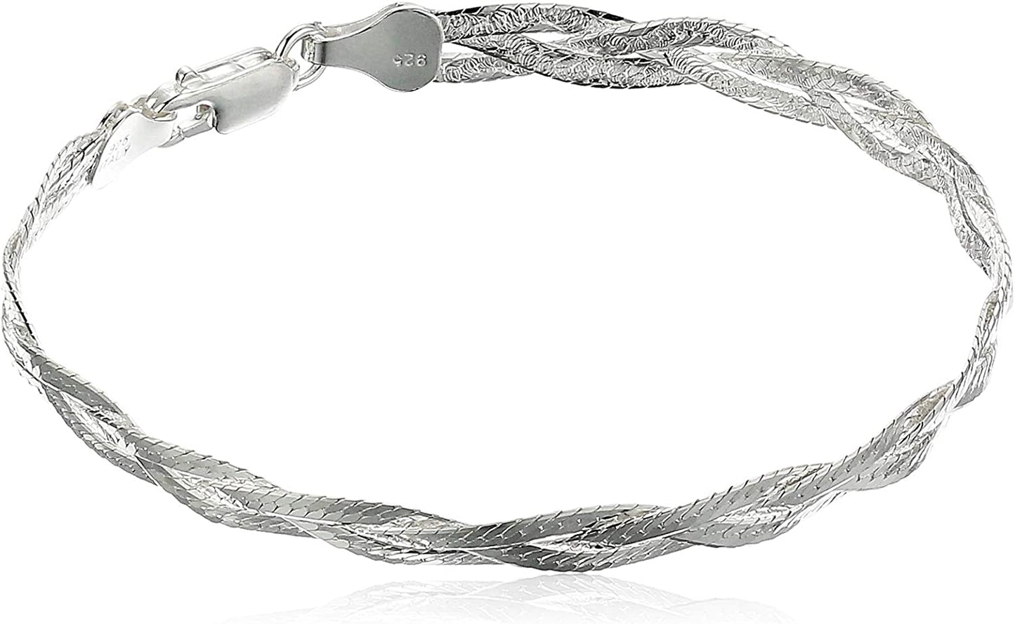 Collection Sterling Silver Bracelet Apparel & Accessories > Jewelry > Bracelets KYLIE MAX Braided Patterned Bracelet