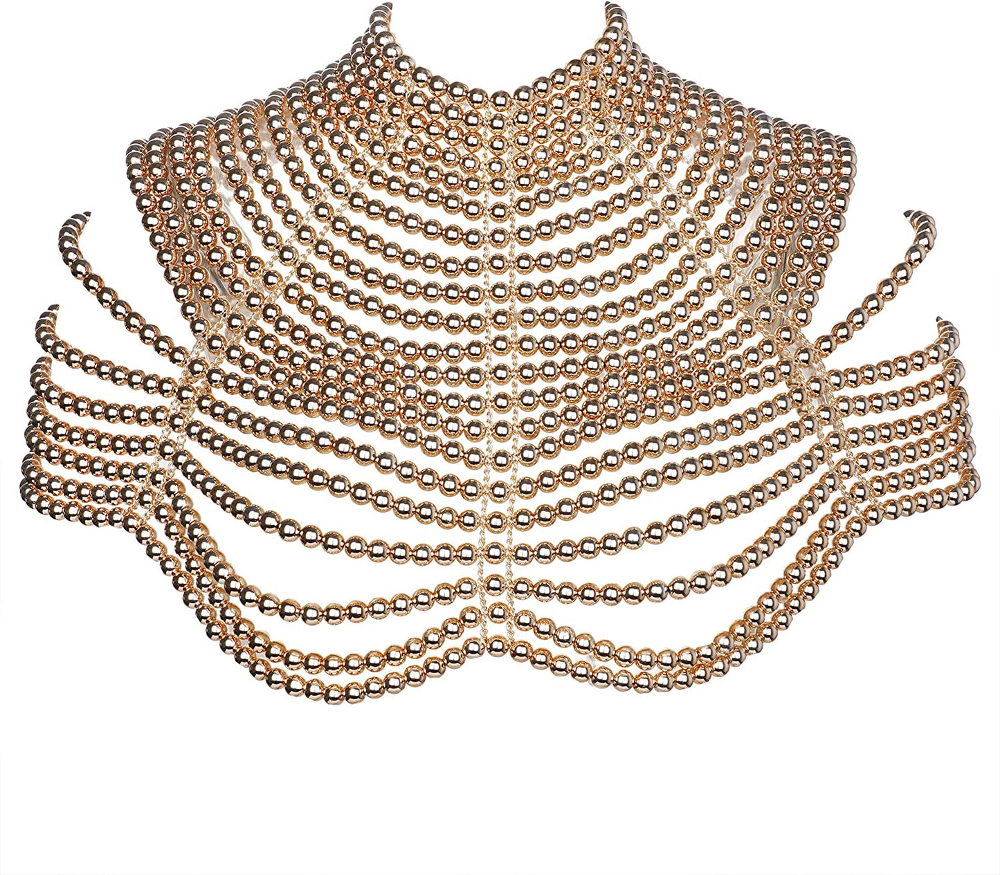 Ccbodily Pearl Body Chain Bra - Fashion Shoulder Necklaces Bra Chain Body Jewelry Apparel & Accessories > Jewelry > Body Jewelry CCbodily B-GOLD