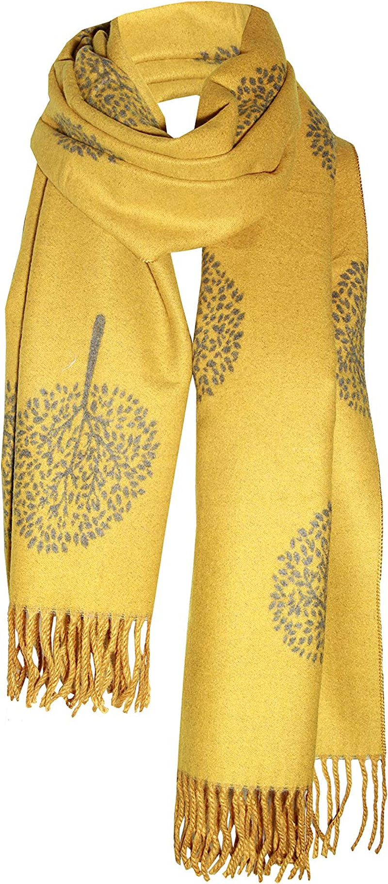 Tibet MUERD GREY LUXURY Cashmere Scarf Mulberry Tree Print Reversible Super Soft Winter Shawl Unisex TRENDY TREE PRINT SCARF Xmas Gift for Him HER Everyone,Green Apparel & Accessories > Clothing Accessories > Scarves & Shawls Tibet