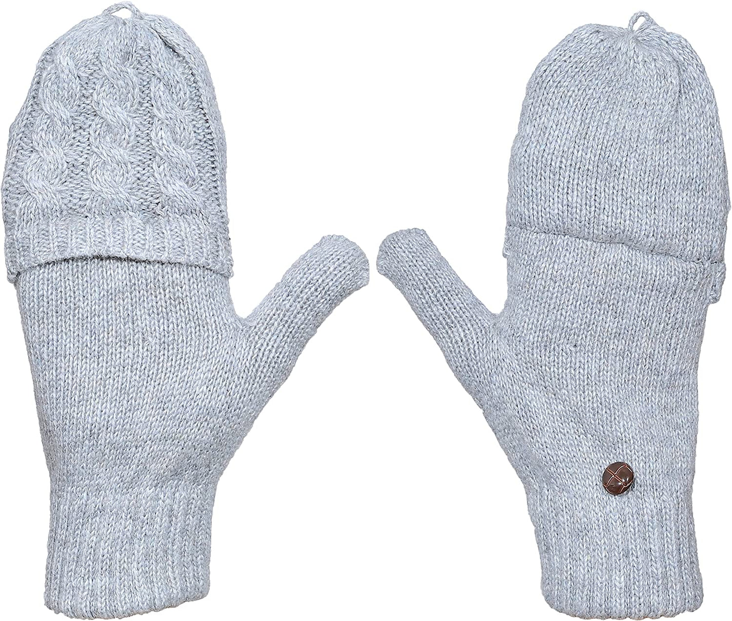 Beurlike Women'S Winter Gloves Warm Wool Knitted Convertible Fingerless Mittens Apparel & Accessories > Clothing Accessories > Gloves & Mittens Beurlike