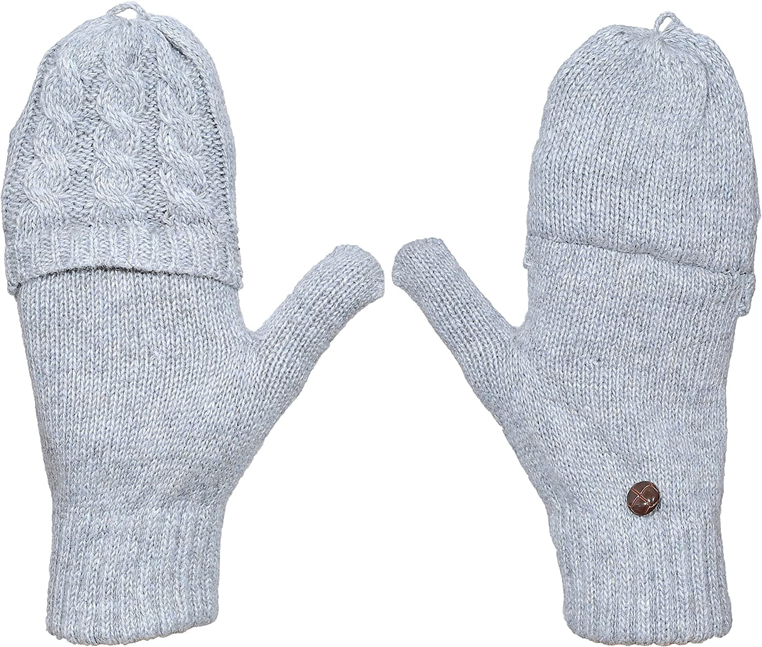 Beurlike Women'S Winter Gloves Warm Wool Knitted Convertible Fingerless Mittens Apparel & Accessories > Clothing Accessories > Gloves & Mittens Beurlike