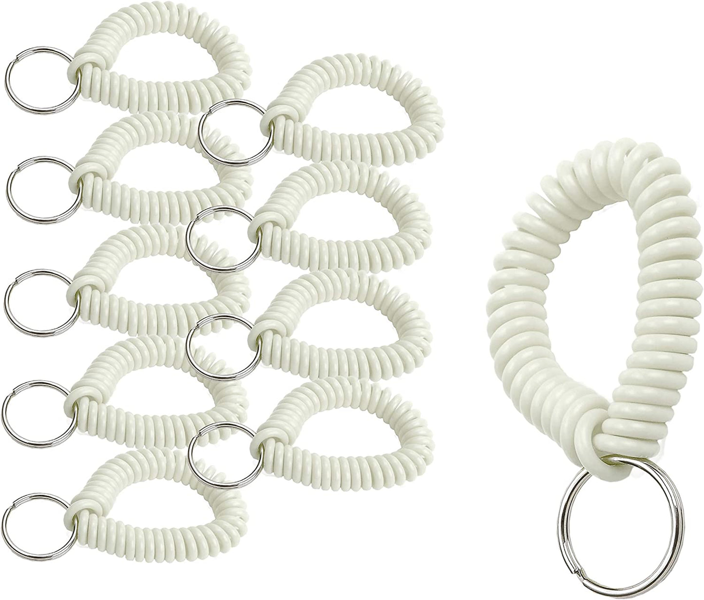 Lucky Line 2” Diameter Spiral Wrist Coil with Steel Key Ring, Flexible Wrist Band Key Chain Bracelet, Stretches to 12”, Purple 1 PK (410651) Apparel & Accessories > Jewelry > Bracelets Lucky Line White Pack of 10