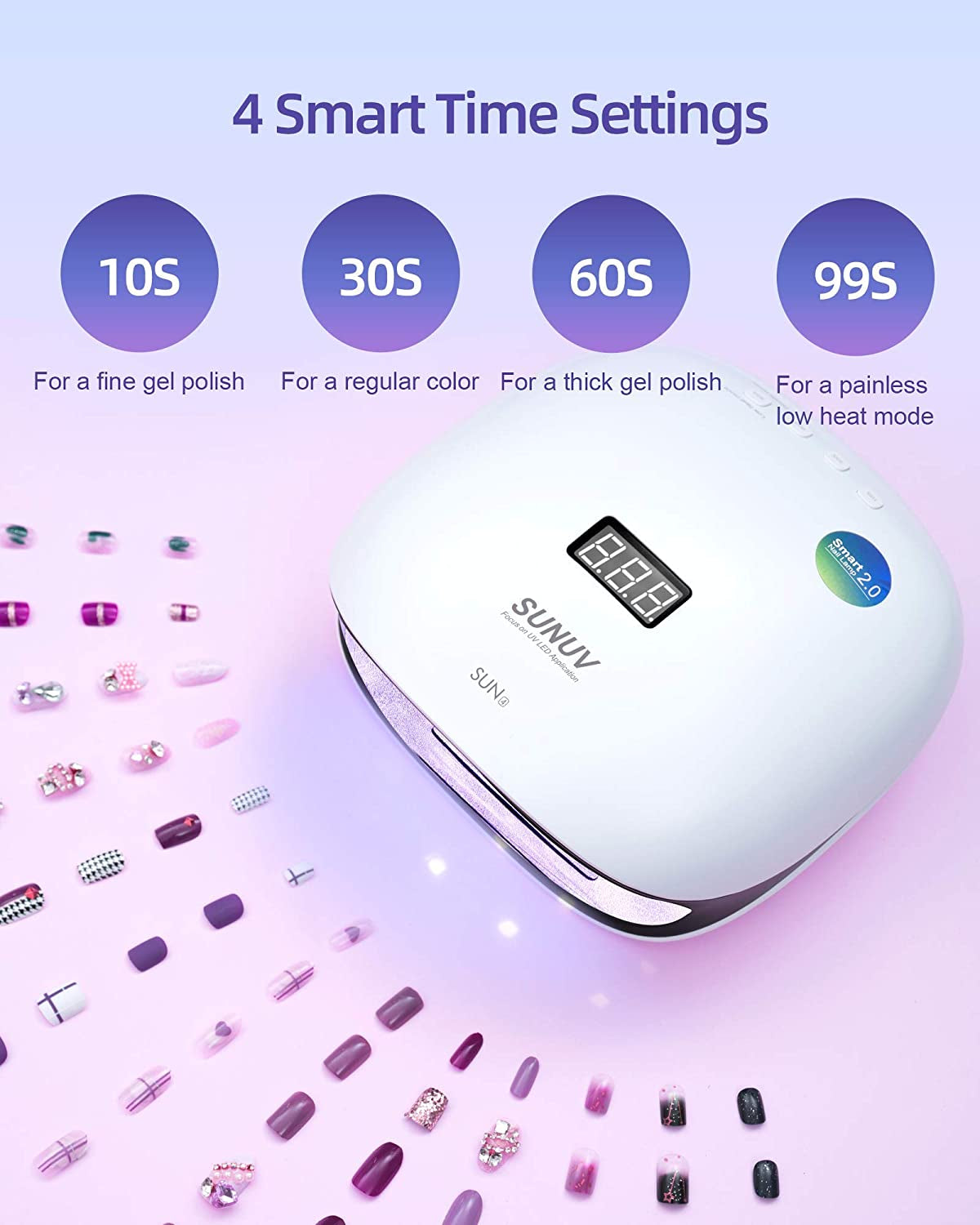 SUNUV 48W UV LED Light Lamp Nail Dryer for Gel Polish with Auto Sensor Professional Nail Art Tools SUN4 Black Health & Beauty > Personal Care > Cosmetics > Cosmetic Tools > Nail Tools SUNUV
