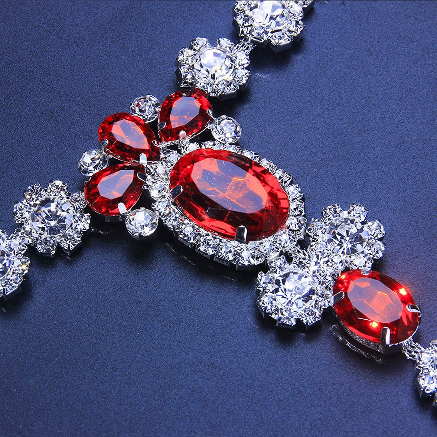Sexy Red Rhinestone Panties Thong Crystal Waist Belly Bikini Body Chain Jewelry Rhinestone Underwear G-String Chain for Women (Silver 1) Apparel & Accessories > Jewelry > Body Jewelry Cusmyre