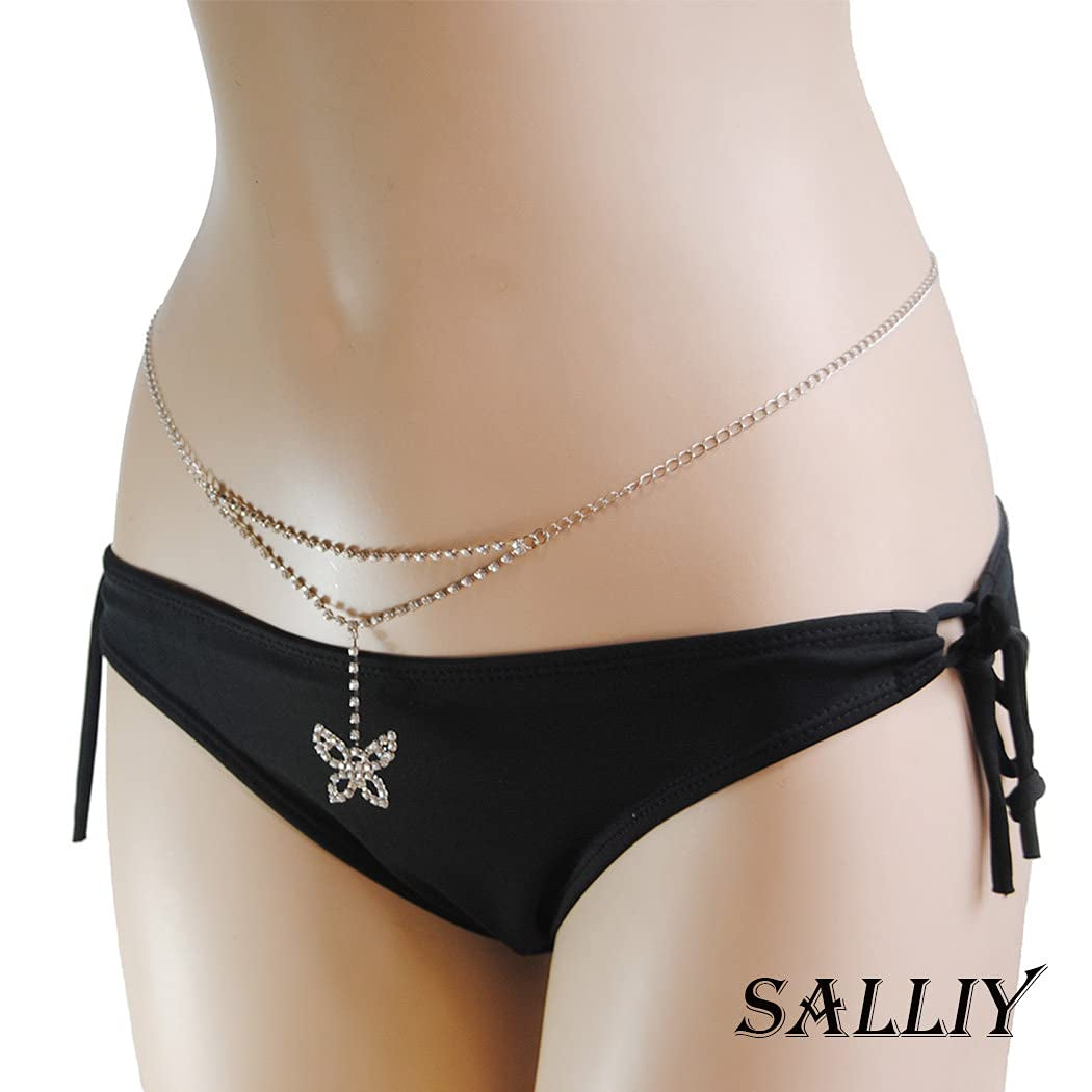 Salliy Boho Multilayered Waist Chain Gold Waist Belt Long Tassel Belly Chain Fashion Body Jewelry for Women and Girls (L) Apparel & Accessories > Jewelry > Body Jewelry Salliy
