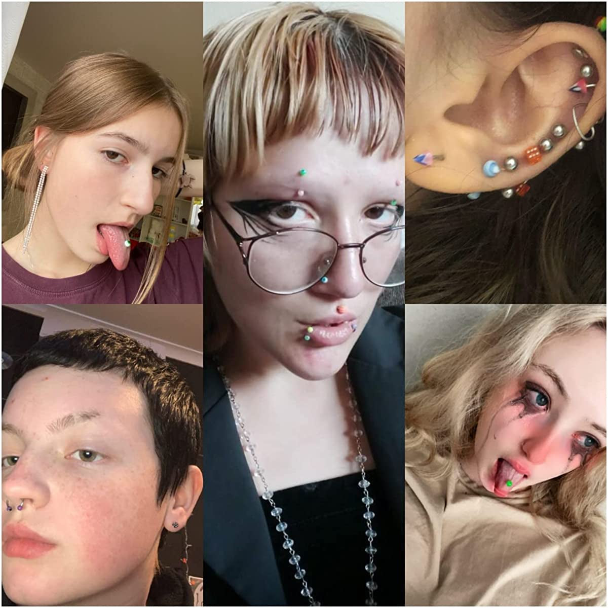 JOERICA 115 Pcs Body Piercing Jewelry for All Piercings 316L Stainless Steel Tongue Nipple Eyebrow Lip Belly Button Nose Tragus Horseshoe Barbell Rings Body Piercing for Women Piercings Jewelry Set 14G-20G Apparel & Accessories > Jewelry > Body Jewelry JOERICA