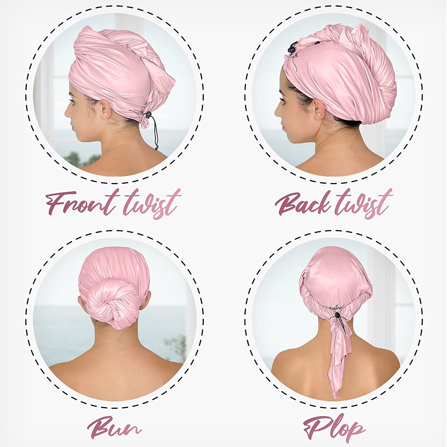 Microfiber Hair Drying Towel Wrap for Curly and Wavy Hair - Large Smooth and Silky Curly Hair Product for Women Girls and Kids - Quick Drying - Works for Hair Extensions - Pink - the Perfect Haircare Health & Beauty > Personal Care > Hair Care The Perfect Haircare
