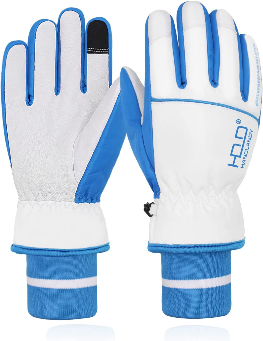 Waterproof Insulated Work Gloves, Thermal Winter Gloves for Men Women Touch Screen, Warm Ski Snowboard Cold Weather Gloves (Medium, Pink) Apparel & Accessories > Clothing Accessories > Gloves & Mittens HANDLANDY White X-Small