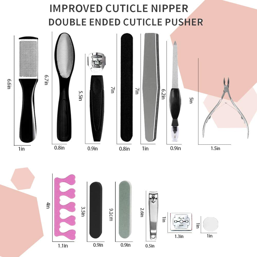 Pedicure Kit Set 18 in 1, Doni Foot Scrubber Pedicure Tools Set, Stainless Steel Foot Care Tools, Foot Rasp, Foot Dead Skin Remover, Callus Remover for Feet, Pedicure Kit for Men Women Gift Health & Beauty > Personal Care > Foot Care Madala