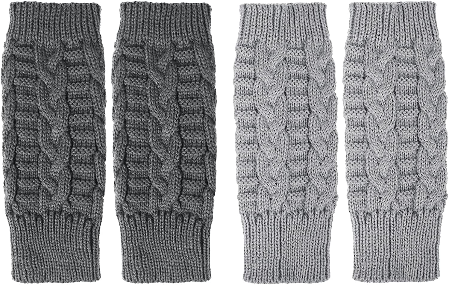 Loritta 2 Pairs Womens Fingerless Gloves Winter Warm Knit Crochet Thumbhole Arm Warmers Apparel & Accessories > Clothing Accessories > Gloves & Mittens Loritta